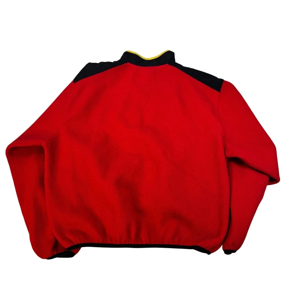 Vintage Marlboro Adventure Team Fleece Pullover Red Black Yellow Snap T 90s L - Picture 2 of 11